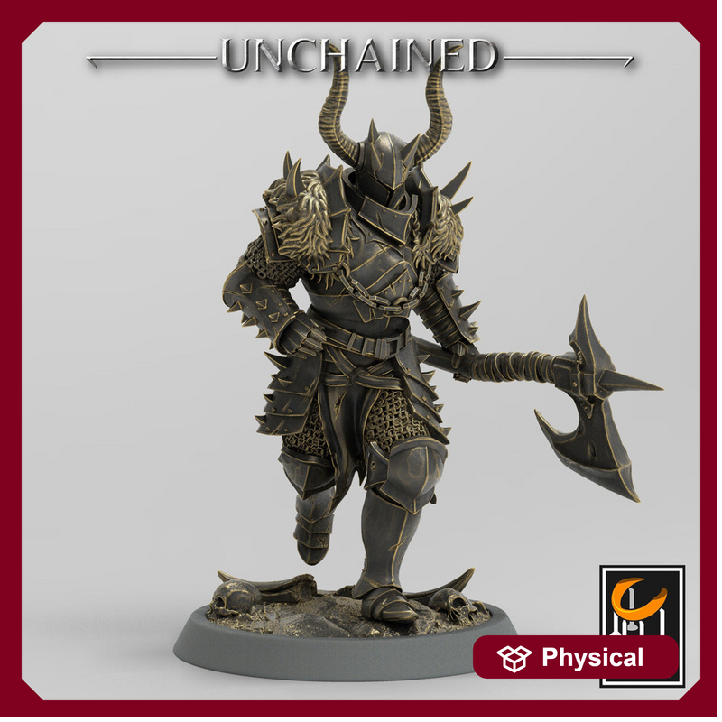 Fighter Great Axe, Light Soldier, Oathbreaker Paladin,  Unpainted Miniature | 28mm, 32mm,75mm Scales | Dungeons and Dragons | Pathfinder | - Only-Games