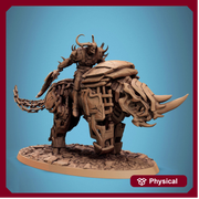Daemon on Armored Muscular Beast Axe Demon, Devil Cavalry | DnD| 5 Sizes /Scale - Only-Games
