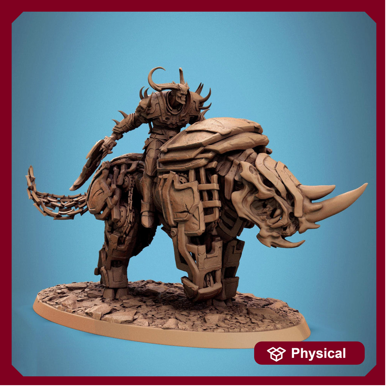 Daemon on Armored Muscular Beast Axe Demon, Devil Cavalry | DnD| 5 Sizes /Scale - Only-Games