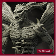 Greater Devil Prime Evil, Demon Lord, Unpainted Miniature | 28mm ,32mm, 54mm, 75mm Scale | Pathfinder | DnD 5E | Dungeons & Dragons 5e - Only-Games