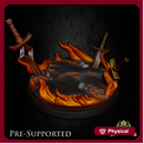 Hell Fire Base 25mm [PRE-SUPPORTED] Stone Lava Floor