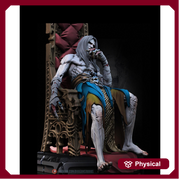 Vampire Lord Strahd on throne D&D 5e Unpainted Miniature| 28mm,32mm,54mm,75mm,100mm Scales | Pathfinder Figure | RPG | Figurine unpainted | - Only-Games