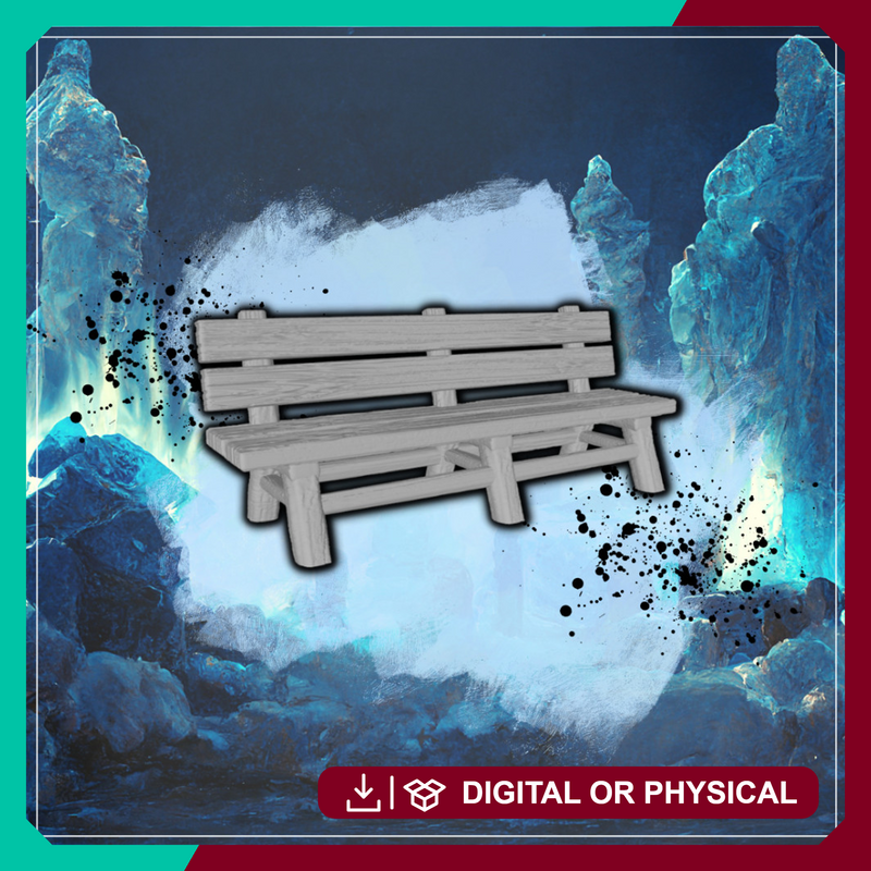 Wooden Bench - Village Furniture Prop STL, DnD & Wargaming Terrain