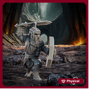 Dwarf Fighter w/ Sword and Shield Resin Miniature | Dungeons and Dragons 5e | 28mm,32mm,54mm,75mm, 100mm Scale |Pathfinder Mini for Painting - Only-Games