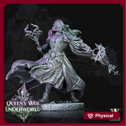 Dark Elf Drow Wizard  | 28mm, 32mm, 54mm, 75mm, 100mm | DnD 5e Miniature | Dark Elf Male Magic User, Drow mage | Dungeons and Dragons | - Only-Games