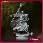 Human Male Wizard Miniature | 28mm, 32mm, 54mm, 75mm, 100mm Scales | Dungeons and Dragons | Pathfinder | Battle Wizard - Only-Games