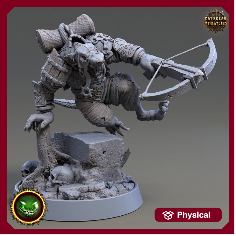 Wererat Crossbow Expert, Ratfolk, Ratman |Resin| Dungeons and Dragons 5e | 28mm,32mm,54m,75mm Scales | Pathfinder D&D | Daybreak Miniatures - Only-Games