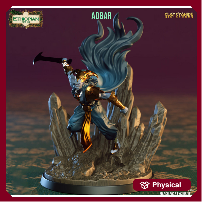 Male Tiefling Warlock Hexblade, Fighter, Ranger, Blood Hunter | 28mm, 32mm, 54mm, 75mm Scales | Player Character Mini-D&D 5e | Clay Cyanide - Only-Games