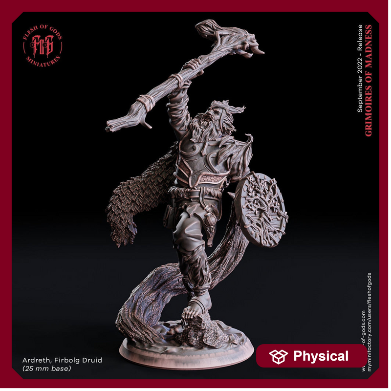 Firbolg Druid PC / NPC | 28mm Scale | 32mm Scale | 75mm Scale  - Player Character Mini - D&D 5e - Pathfinder Figurine FOG - Only-Games