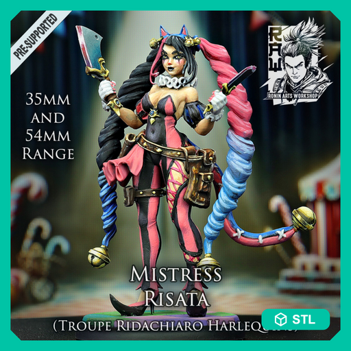 Mistress Risata - Harlequin Assassin - STL only - Only-Games