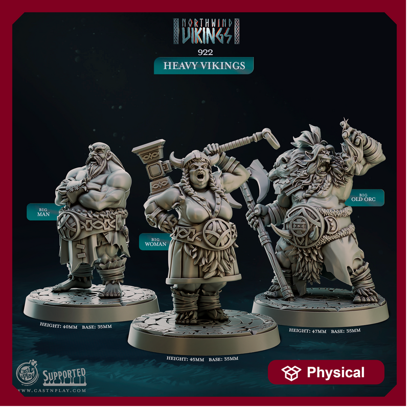 Heavy Vikings - Northwind Vikings - CastNPlay - Terrain Wargaming D&D DnD 28mm 32mm 40mm 54mm