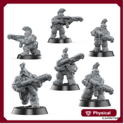 Tactical Space Dwarves "Flamethrower" Squad (6 X Models) - Only-Games