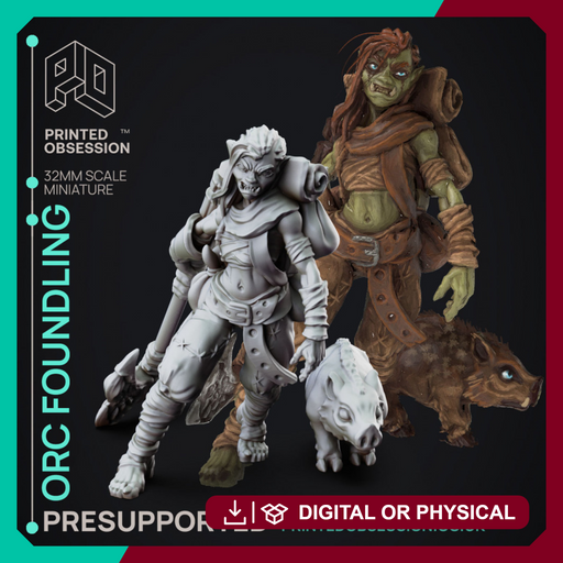 Orc Foundling - Female orc Foundling - PRESUPPORTED - 32mm scale - Only-Games