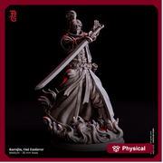 Fighter Demon Hunter Warlock Hexblade,  PC / NPC  | 28mm, 32mm,54mm75mm,100mm Scales | Mini -D&D 5e Pathfinder Figurine | Flesh of Gods - Only-Games