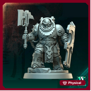 Sci-Fi Warrior Miniature | Shield Axe Soldier | UNPAINTED Resin RPG Wargame - Only-Games