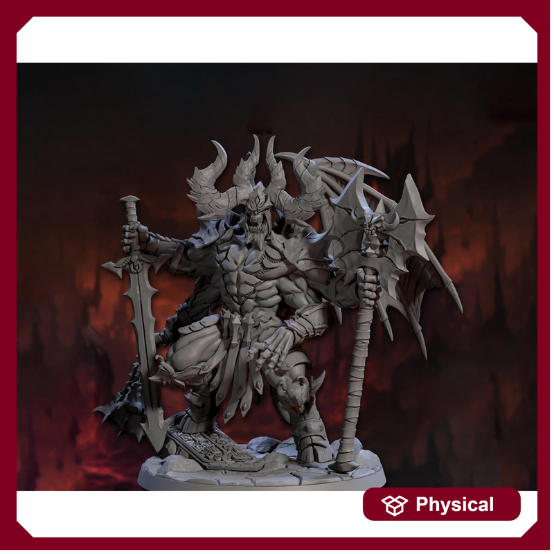 Greater Devil - Archdevil Moloch Resin Miniature| Medium 40mm, Large 50mm, Huge 75mm (BASE Sizes) |  Nine Hells | Demon | Dungeons & Dragons - Only-Games