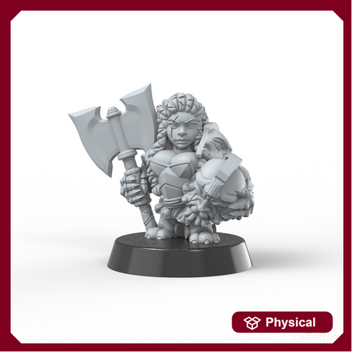 Female Dwarf Champion - 28mm Scale - Only-Games