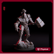 Warforged Paladin, Fighter, Battle Hammer Miniature | 28mm,32mm,54mm,75mm,100mm Scale   | Dungeons and Dragons D&D Pathfinder |Flesh of Gods - Only-Games