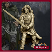 Human Ranger Fighter | Miniature | 28mm Scale | 32mm Scale | Pathfinder Figure | DnD | Human Ranger Figurine unpainted | - Only-Games