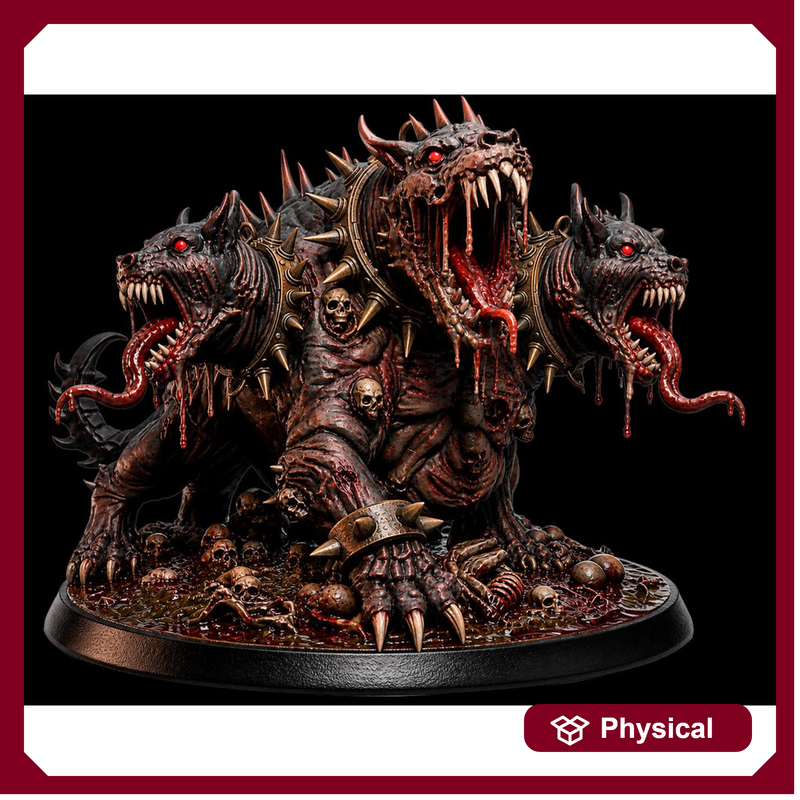 Cerberus Miniature | Three Headed Hellhound Demon Dog | UNPAINTED Resin DnD Pathfinder - Only-Games