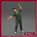 young man in a shirt and pants dancing
