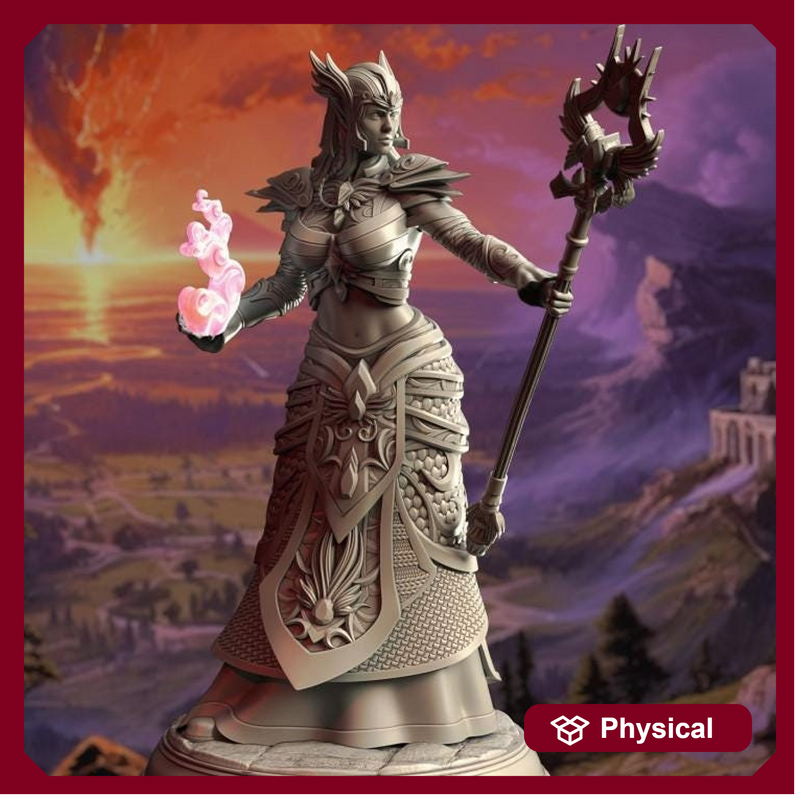 Female High Elven Sorcerer Queen, Wizard, Warlock Miniature | 28mm, 32mm,54mm,75mm, 100mm Scales | Dungeons and Dragons  5E | DM Stash - Only-Games