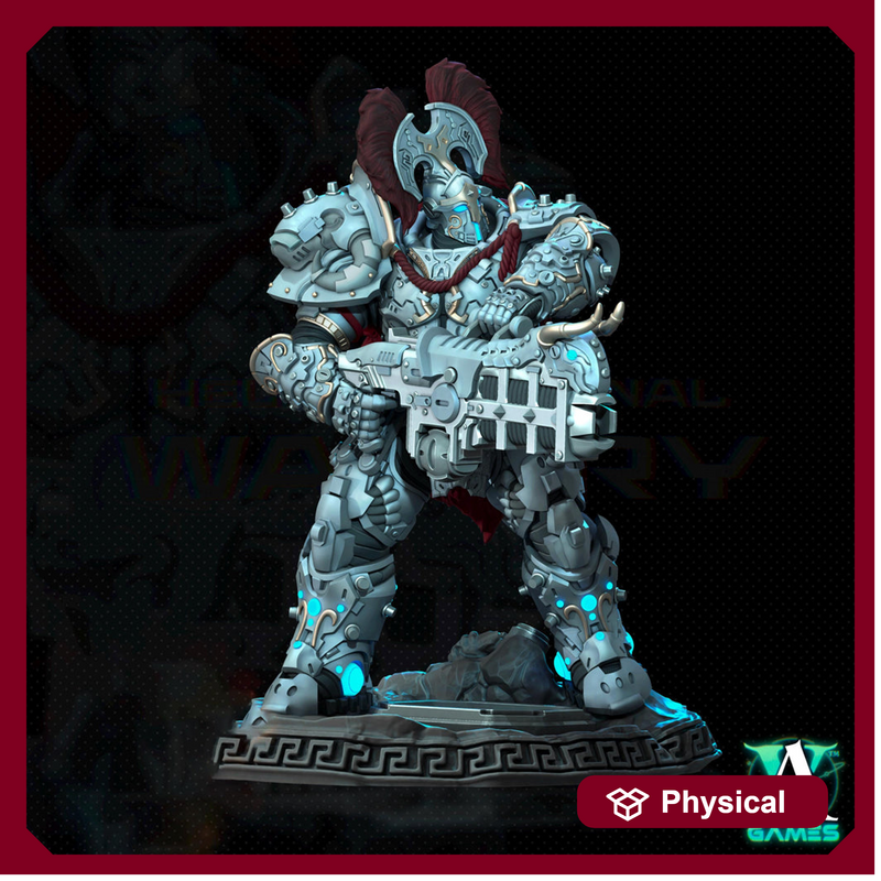 Sci-Fi Miniature Space Knight, Hellas Eternal | 28mm,32mm, 54mm, 75mm,100mm Scales | Resin Mini | Archvillain Games - Only-Games