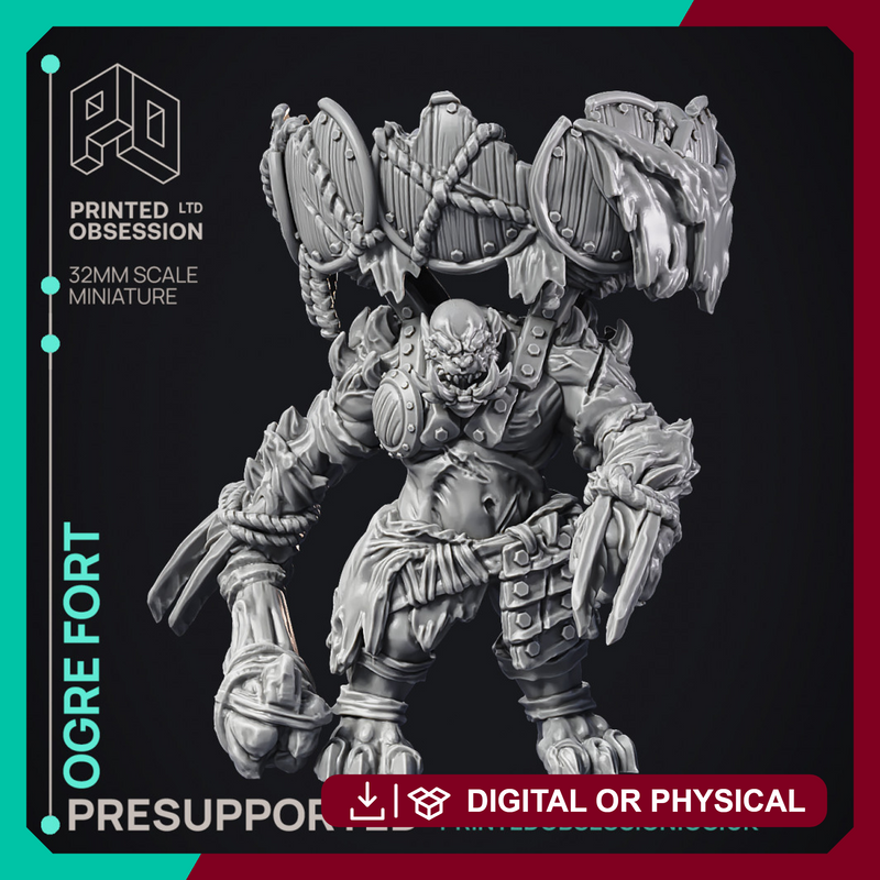 Ogre Fort - Armoured Mount - PRESUPPORTED - 32mm scale