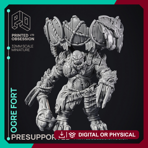 Ogre Fort - Armoured Mount - PRESUPPORTED - 32mm scale - Only-Games