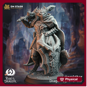 Dragonborn Fighter Paladin Commander PC NPC Miniature | 28mm, 32mm, 54mm, 75mm, 100mm Scales | Pathfinder Figure DnD | DM Stash | - Only-Games