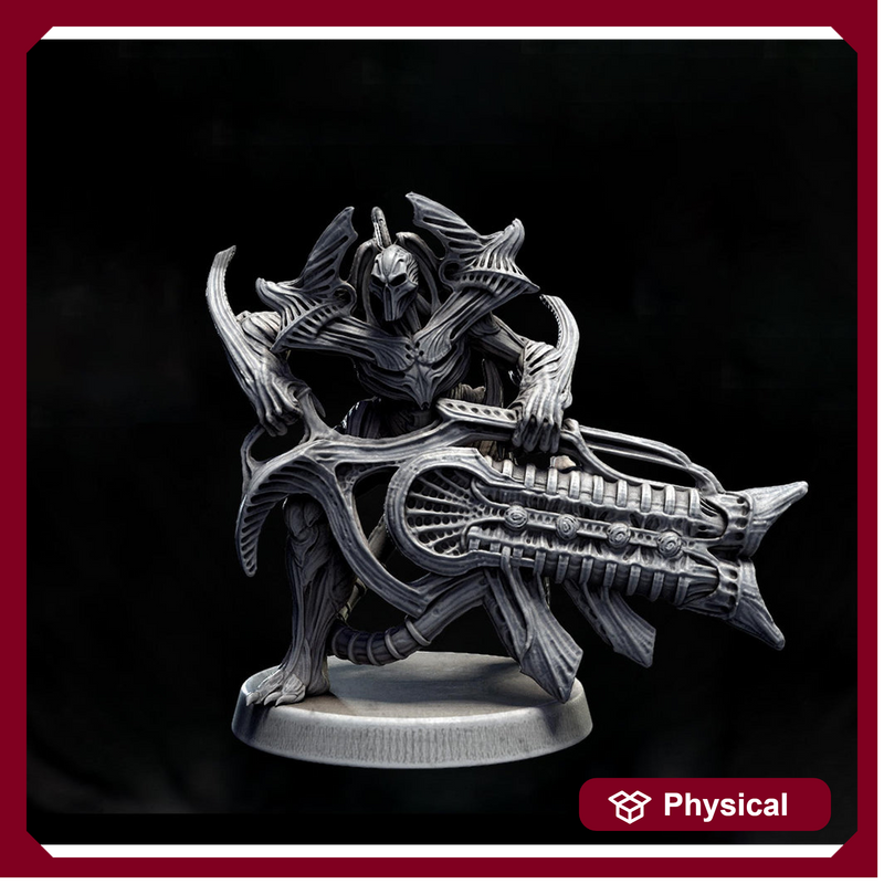 Sci-Fi Miniature Robot Infantry, H.R Giger Style | Base Diameter Sizes: 25mm,32mm, 50mm, 65mm,80mm | Resin Mini | Mini Monster Mayhem - Only-Games