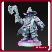 Cleric Ranger Monster Hunter | Blood Hunter | 28mm and 32mm Miniatures |  Dungeons and Dragons | Pathfinder | Figure for Painting | Fighter| - Only-Games