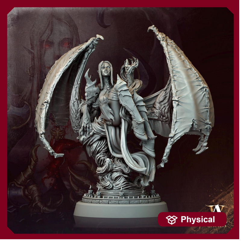 Succubus Demon, Female Winged Vampire Lord, Strahd Bride UNPAINTED | 28mm,32mm, 54mm,75mm,100mm | Dungeons & Dragons | Pathfinder | - Only-Games