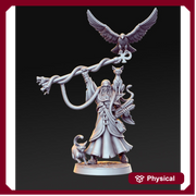 Human Wizard with Familiars and Staff  | 28mm Scale | 32mm Heroic | Minis - D&D,  Dungeons and Dragons- Figurine - Only-Games