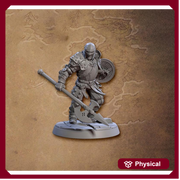 Human Fighter, Polearm Shield Platemail | 28mm,32mm,54mm,75mm,100mm Scale Resin Miniature Dungeons and Dragons D&D Pathfinder |Artisan Guild - Only-Games