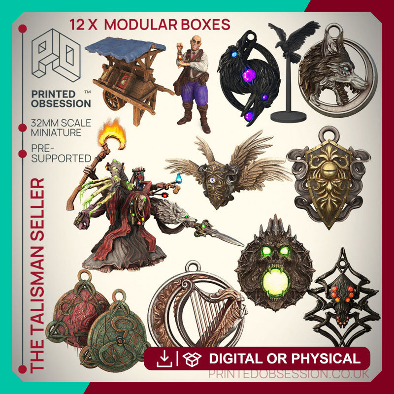 Talisman Seller - 26 Models - Minis, Enviroment & Props - PRESUPPORTED - 32mm scale