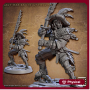 Human Female, Swashbuckler Rogue / Fighter | 28mm,32mm,54mm,75mm,100mm Scale Resin Mini | Dungeons and Dragons D&D Pathfinder |Artisan Guild - Only-Games