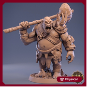 Ogre with Mace | 28mm & 32mm Scale | 73mm Tall | Dungeons and Dragons | Pathfinder Oger | Daybreak Miniatures | Tabletop RPG | - Only-Games