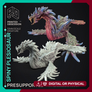 Spiny Plesiosaur - Large Monster -  PRESUPPORTED - Illustrated and Stats - 32mm scale