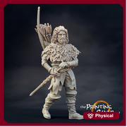 Human Ranger Fighter with Bow and Arrows | Miniature | 28mm Scale | 32mm Scale | Pathfinder Figure | DnD | Human Ranger Figurine unpainted | - Only-Games