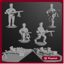 10 & 15mm British Infantry in Berets with L7A2 GPMGs (12 models)