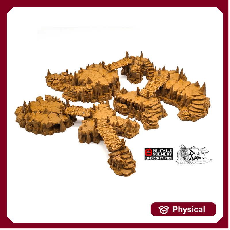 Raised Caverns - Clorehaven and the Goblin Grotto - Printable Scenery Wargaming Terrain D&D, DnD