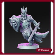 Death Knight | Skeleton Knight | Undead Miniature | Dungeons and Dragons | Undead | 28mm | 32mm  | Pathfinder | Figure for Painting | - Only-Games