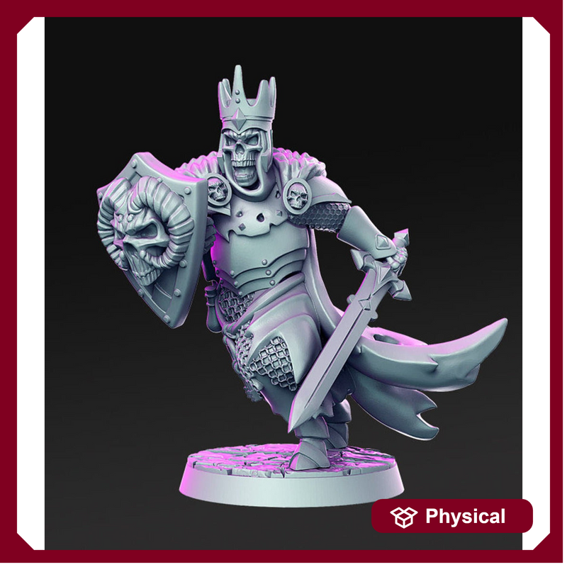 Death Knight | Skeleton Knight | Undead Miniature | Dungeons and Dragons | Undead | 28mm | 32mm  | Pathfinder | Figure for Painting | - Only-Games