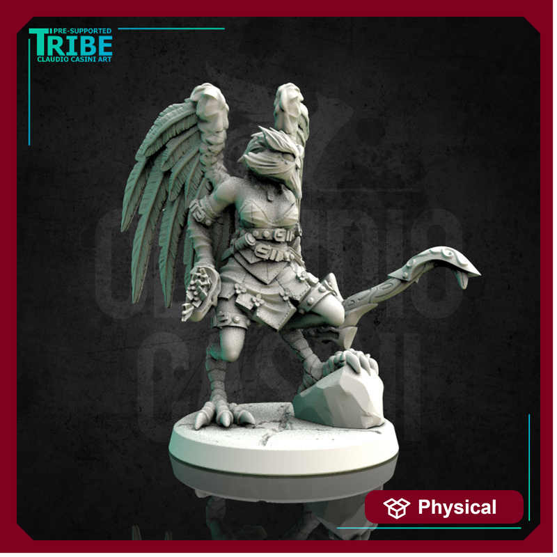 (0152) Female featherfolk birdman archer ranger with bow and arrows