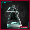 (0285) Female sci-fi ninja samurai warrior with a plasma swords