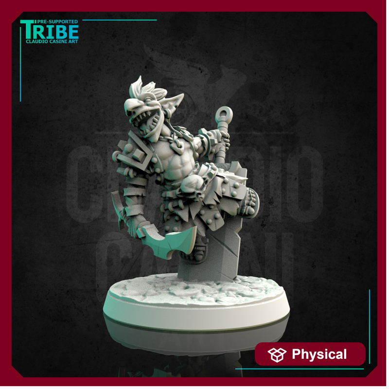 (0135) Male goblin berserker barbarian with a big sword