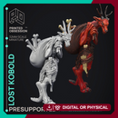 Lost Kobold - 2 Models - Were Folk -  PRESUPPORTED - Illustrated and Stats - 32mm scale