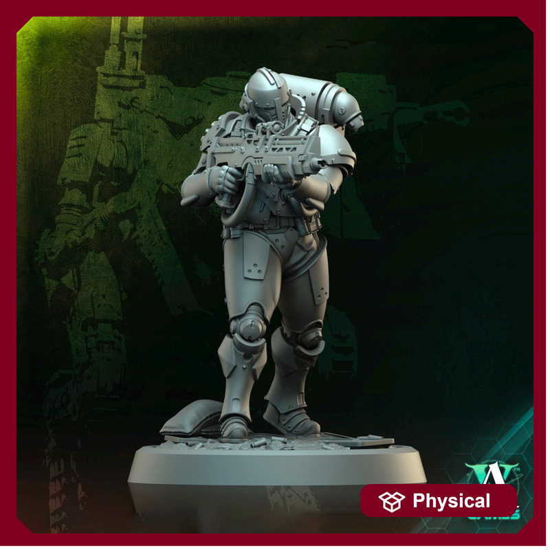 Sci-Fi Miniature Space Soldier Argo Commando |  28mm,32mm Scales & 54mm,75mm,100mm TALL | Resin Mini | Shocktrooper TPG | Archvillain Games - Only-Games