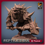 Lizardfolk Lizardman Warrior | 28mm, 32mm,54mm,75mm,100mm Scales | Dungeons and Dragons | Unpainted Figure | Mammoth Factory - Only-Games